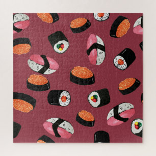 Sushi Onigiri Rolls: Naadloze illustratie Legpuzzel