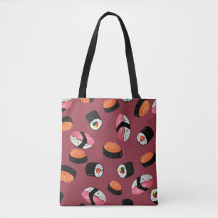 Sushi Onigiri Rolls: Naadloze illustratie Tote Bag
