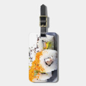 Sushi op een bord bagagelabel (Voorkant verticaal)