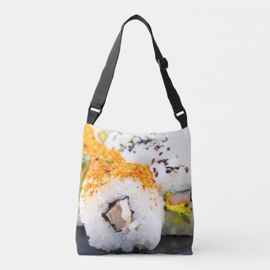 Sushi op een bord crossbody tas (Voorkant)