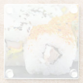 Sushi op een bord glazen onderzetter (Achterkant)