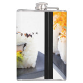 Sushi op een bord heupfles (Achterkant)