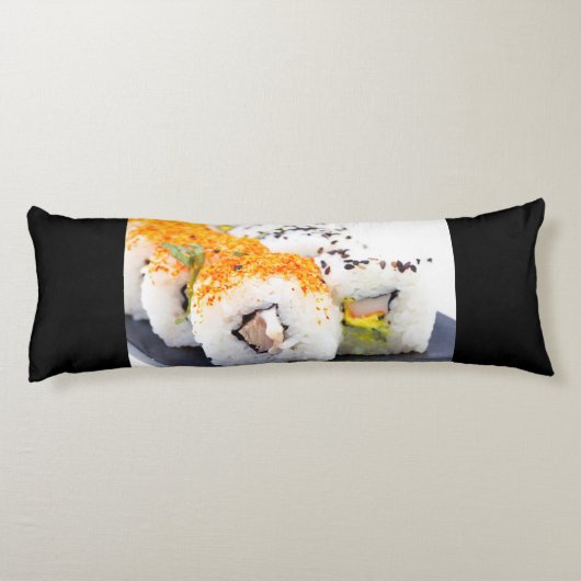Sushi op een bord lichaamskussen (Achterkant)