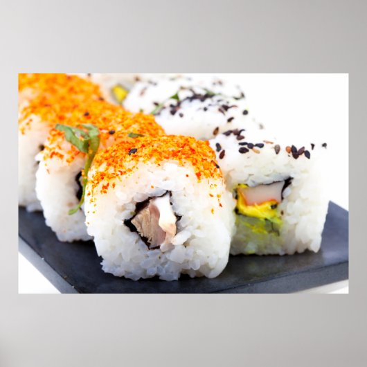 Sushi op een bord poster (Voorkant)
