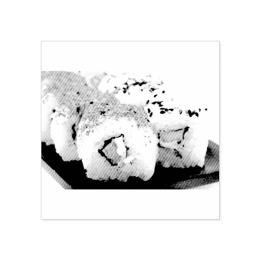 Sushi op een bord rubberstempel (Afrduk)