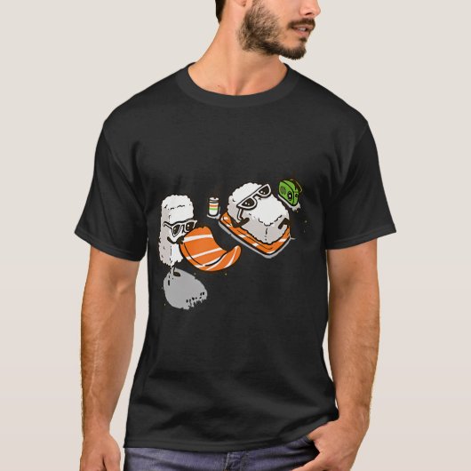 sushi op het strand t-shirt (Voorkant)