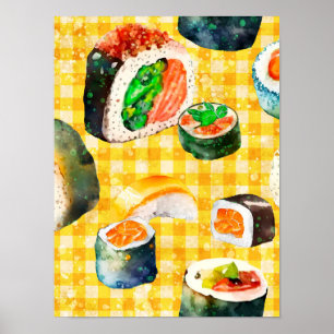 Sushi op mijn muur poster