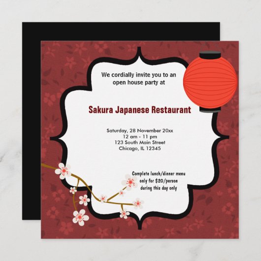 Sushi Open House Kaart (Voorkant / Achterkant)