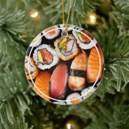 Sushi Ornament met bericht en datum op de rug