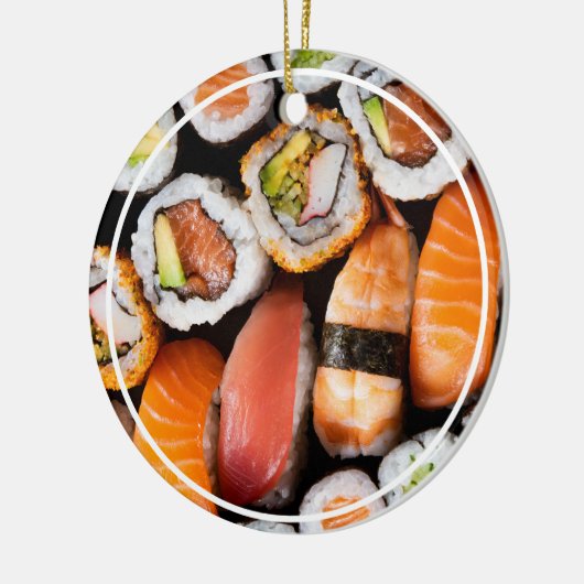 Sushi Ornament met bericht en datum op de rug (Links)