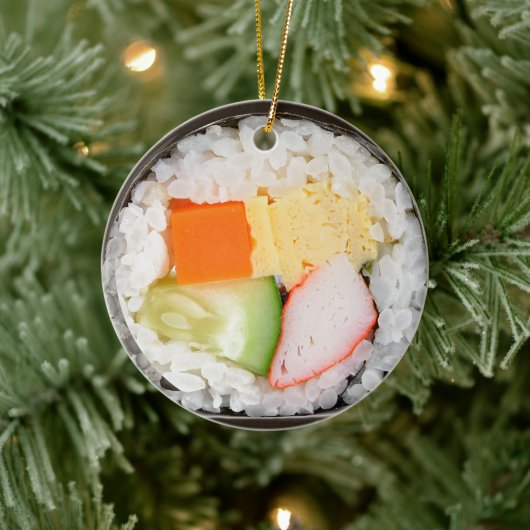 Sushi Ornament met bericht en datum op de rug (Boom)
