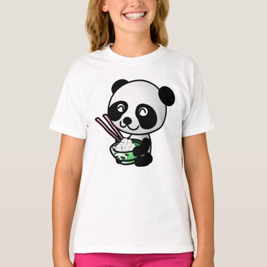 SUSHI PANDA BEER CUTE GIRLS T-SHIRLS T-SHIRT (Voorkant)