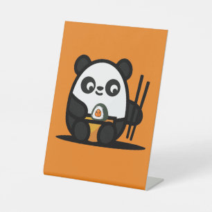 Sushi Panda Reclamebord Met Voetstuk