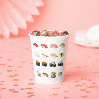 Sushi Paper Cups – Japanese Kanji Design Papieren Bekers