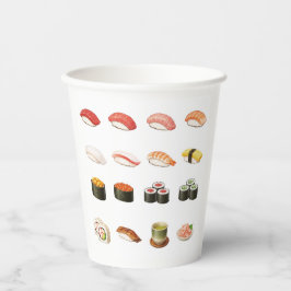 Sushi Paper Cups – Japanese Kanji Design Papieren Bekers