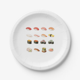 Sushi Paper Plates – Japanese Food Party Design Papieren Bordje