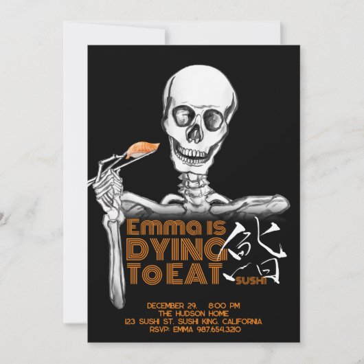 SUSHI partij uitnodigingskaarten Kaart (Voorkant)