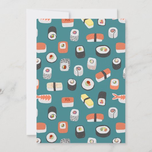 Sushi Party bedankpas Kaart (Achterkant)