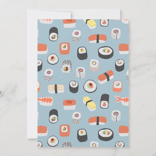 Sushi Party bedankpas Kaart (Achterkant)