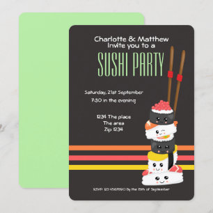 Sushi Party Cute Kawaii personaliseert Japans Kaart