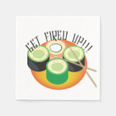 Sushi Party Hibachi Cucumber Chopsticks Pattern Servet (Voorkant)