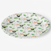 Sushi Party Hibachi Sushi Rolls and Chopsticks Papieren Bordje (Gekanteld)