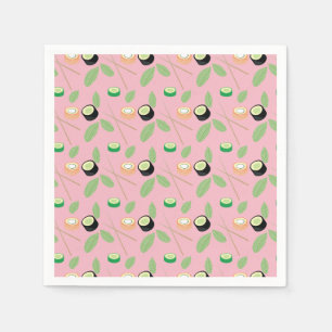 Sushi Party Hibachi Sushi Rolls and Chopsticks Servet