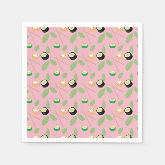 Sushi Party Hibachi Sushi Rolls and Chopsticks Servet (Voorkant)