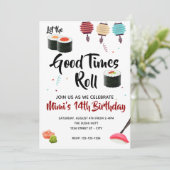 Sushi Party Invite, Birthday Kaart (Staand voorkant)