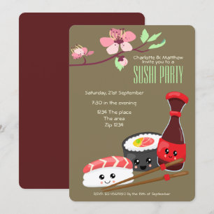 Sushi Party Kawaii personaliseert Japanners Kaart