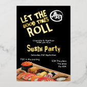 Sushi Party laat de Good Times Japans rollen Folie Uitnodiging (Voorkant)