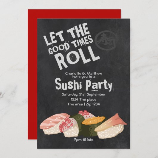 Sushi Party laat de Good Times Japans rollen Kaart (Voorkant / Achterkant)
