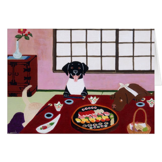 Sushi Party Labradors (Voorkant Horizontaal)
