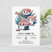 Sushi Party Leuke Kinderen Verjaardag Kaart (Staand voorkant)