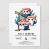 Sushi Party Leuke Kinderen Verjaardag Kaart (Voorkant / Achterkant)