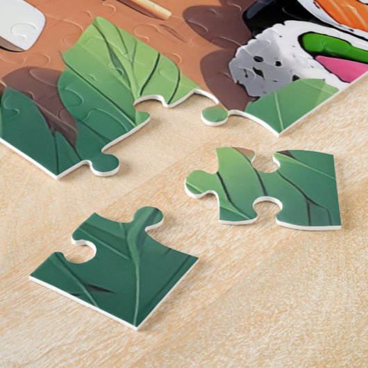 Sushi Party met Teckels - Schattigee Chef Dog Puzz Legpuzzel (Zijkant)