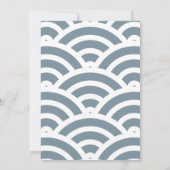 Sushi Party Modern Wit & Blauw Verjaardag Kaart (Achterkant)