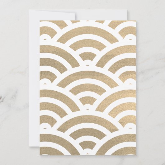 Sushi Party Modern Wit & Goud Verjaardag Kaart (Achterkant)