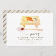 Sushi Party Moderne Witte Verjaardag