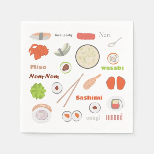 Sushi Party Napkins Servet (Voorkant)