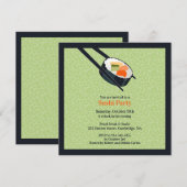 Sushi Party Platte Uitnodiging (Voorkant / Achterkant)