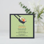 Sushi Party Platte Uitnodiging (Staand voorkant)
