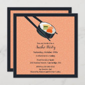 Sushi Party Platte Uitnodiging (Voorkant / Achterkant)