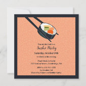 Sushi Party Platte Uitnodiging (Voorkant)