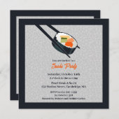 Sushi Party Platte Uitnodiging (Voorkant / Achterkant)