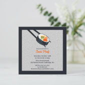 Sushi Party Platte Uitnodiging (Staand voorkant)