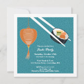 Sushi Party Platte Uitnodiging (Voorkant)
