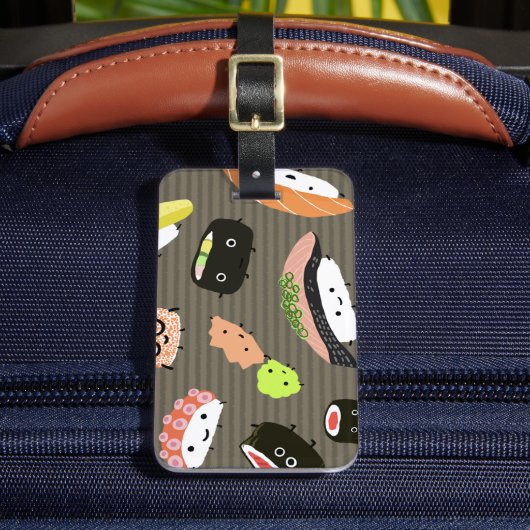 Sushi Party - Schattigee Sashimi en Sushi Rolls Bagagelabel (Voorkant Insitu 2)