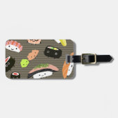 Sushi Party - Schattigee Sashimi en Sushi Rolls Bagagelabel (Voorkant horizontaal)