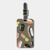 Sushi Party - Schattigee Sashimi en Sushi Rolls Bagagelabel (Voorkant verticaal)